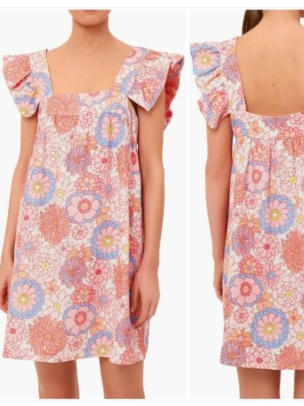 Tuckernuck x Cameran Eubanks Wimberly Folly Floral Hazel Flutter Sleeve Dress, M